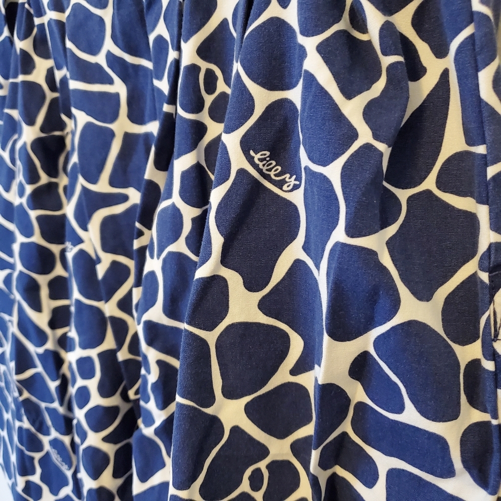 26) LILLY PULITZER  Giraffe print skirt with pockets Sz. 2 - Picture 5 of 6